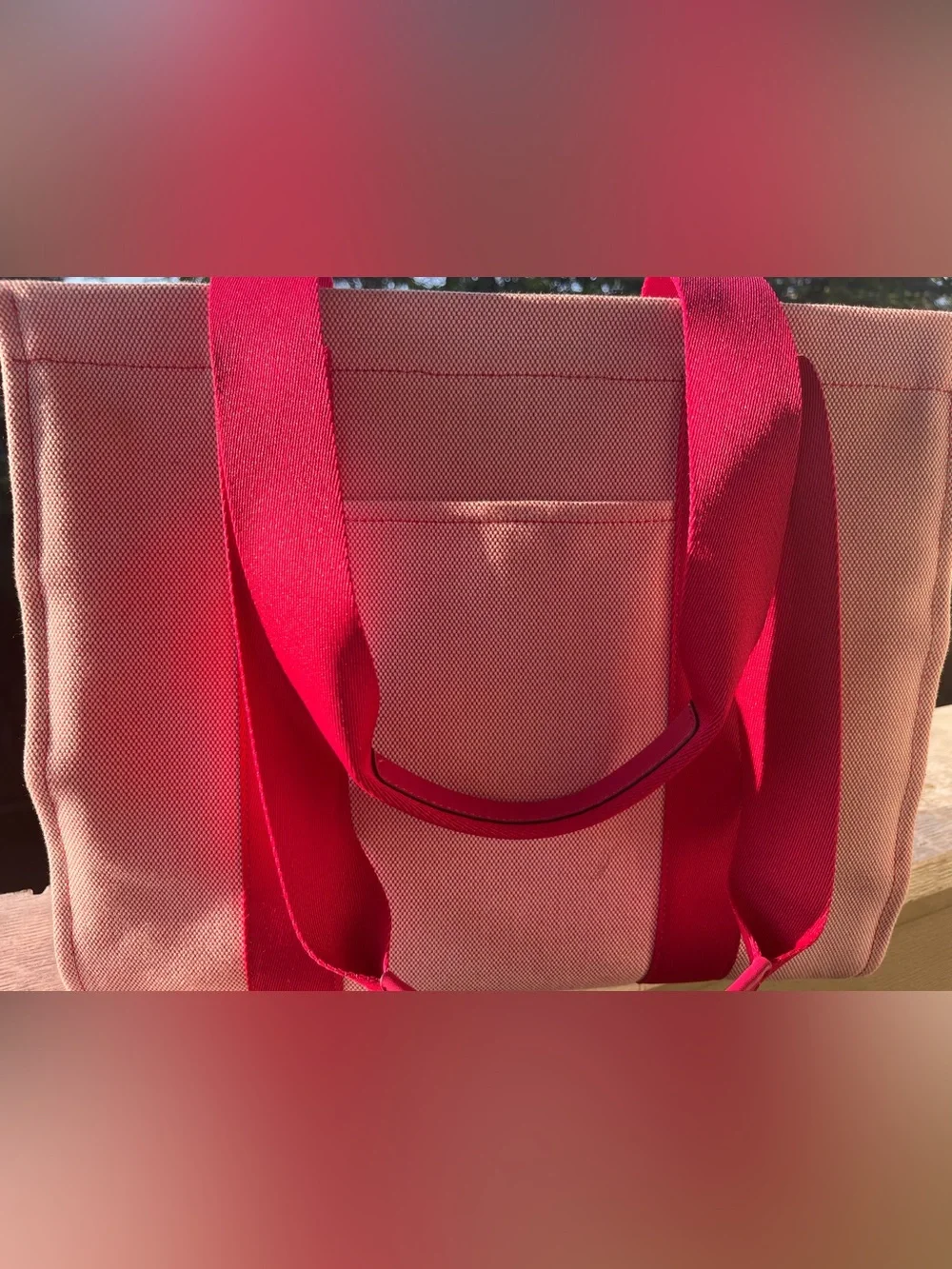 KATE SPADE PINK CANVAS TOTE BAG